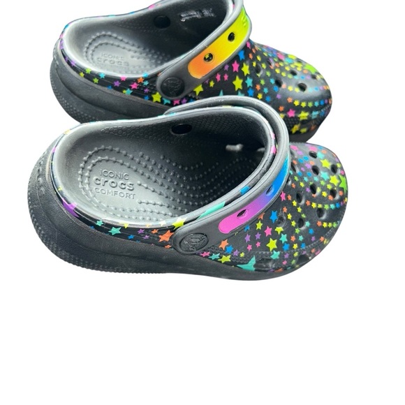 Crocs Child Cutie Crush Disco Dance Party  star platform Clogs girls size 11 - Picture 2 of 5
